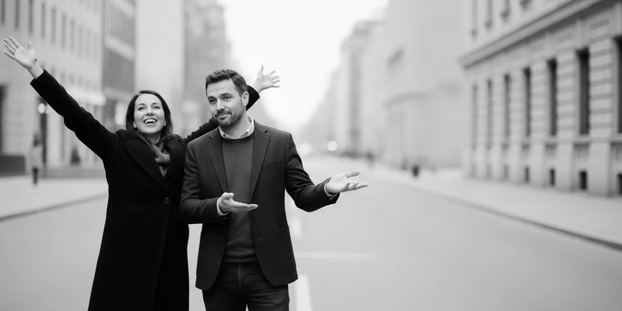 Extinguishment relations: a man and a woman showing opposite reactions to the same moment