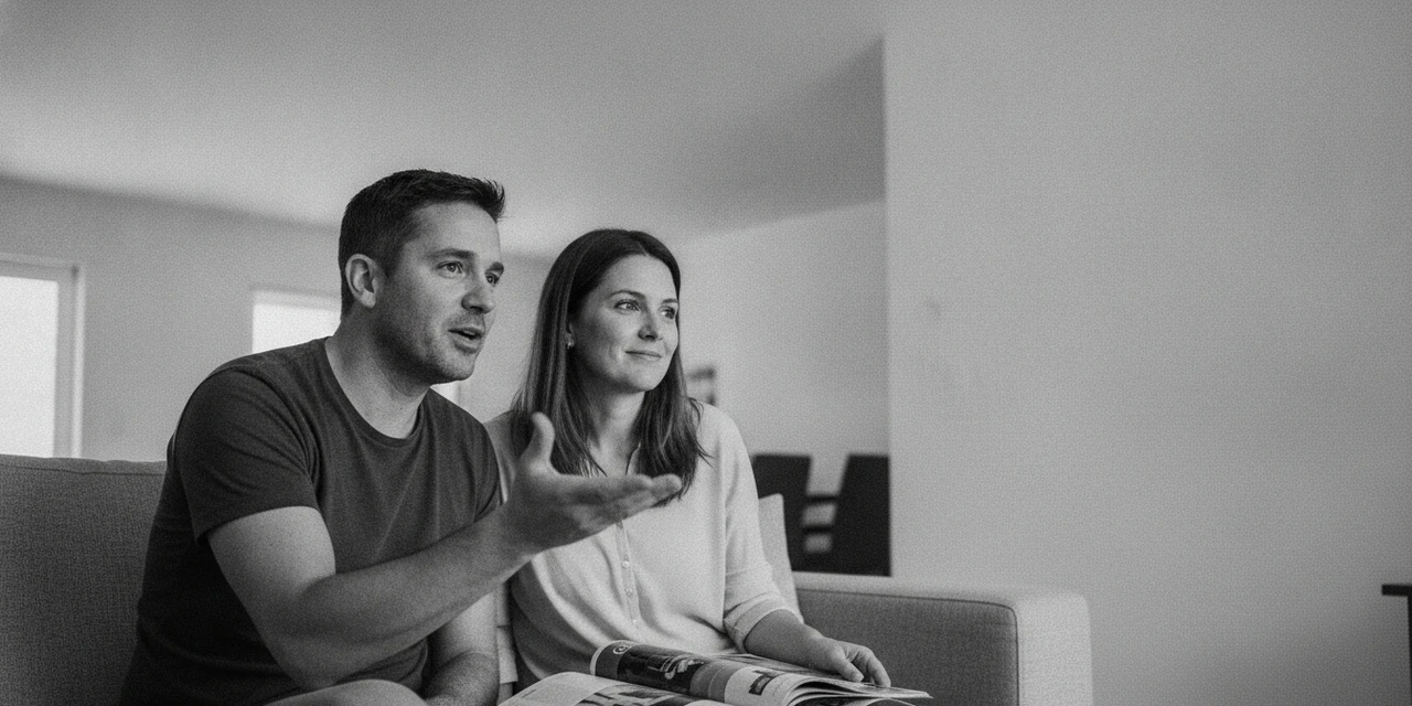 ISFP and ISFJ compatibility: sitting close on the sofa, each mid-conversation on a different track