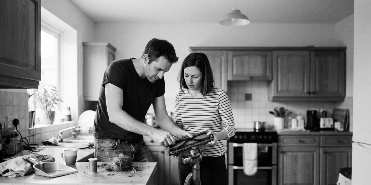 ISTP and ISFJ compatibility: he frees the clogged brush roll while she watches exactly where he presses