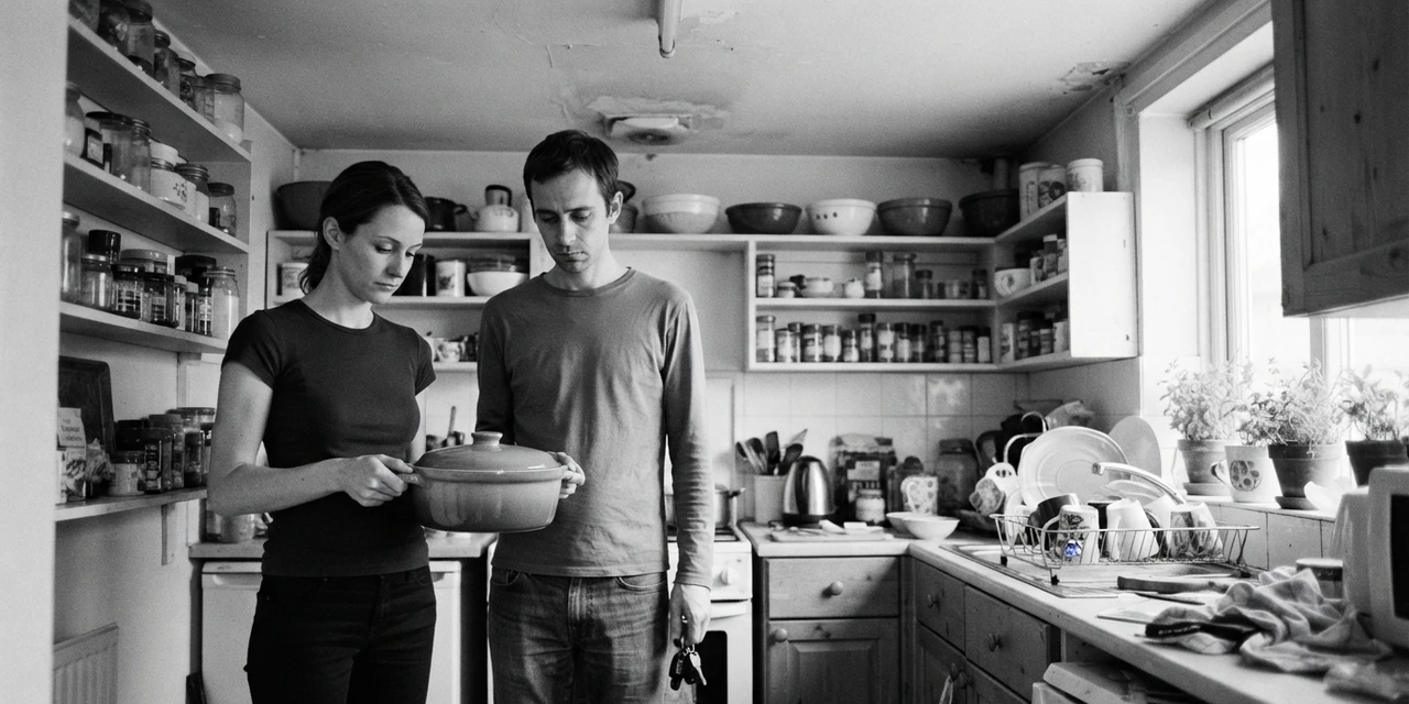ISFP and ENFJ compatibility: she hands him a covered casserole dish as he leaves, and he stops with his car keys in hand, both quiet